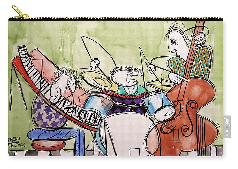 Music Carry-all Pouch featuring the painting Trio by Anthony Falbo