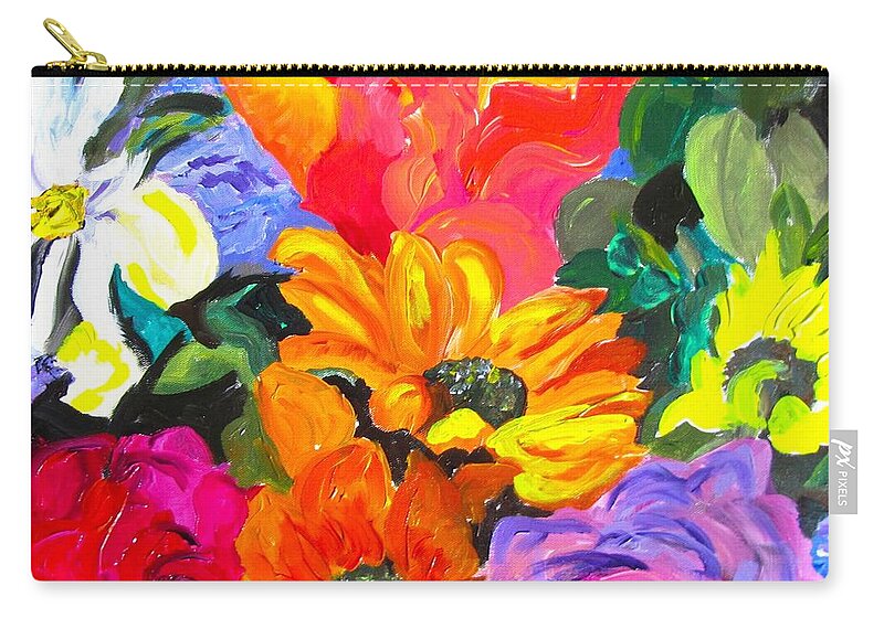 Daisy Carry-all Pouch featuring the painting Tropical Colors by Barbara O'Toole