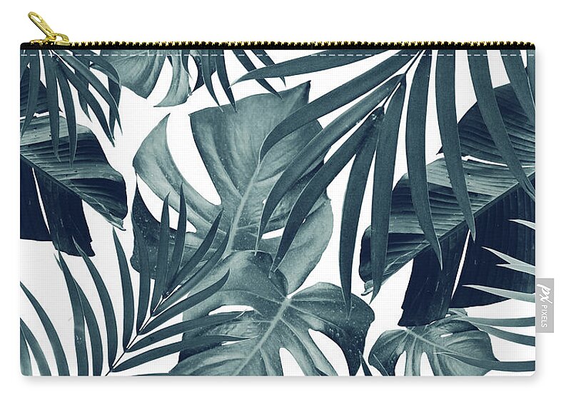 Photography Zip Pouch featuring the mixed media Tropical Jungle Leaves Pattern #9 #tropical #decor #art by Anitas and Bellas Art