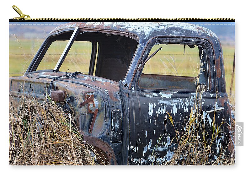 Truck Cab Zip Pouch featuring the photograph Truck Remnant by Kae Cheatham