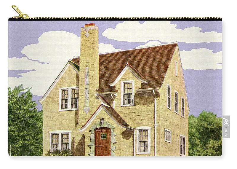 Architecture Zip Pouch featuring the drawing Tudor Style House by CSA Images