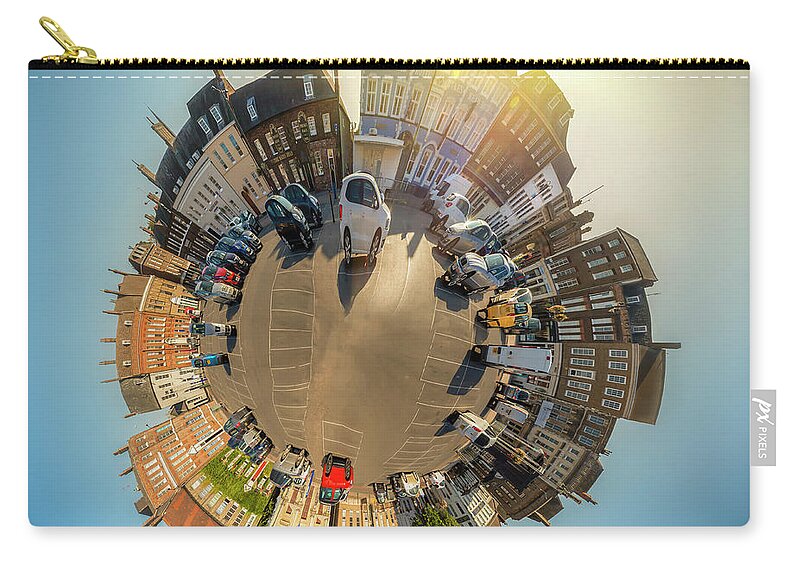 Norfolk Zip Pouch featuring the photograph Tuesday Market Place mini planet by Simon Bratt