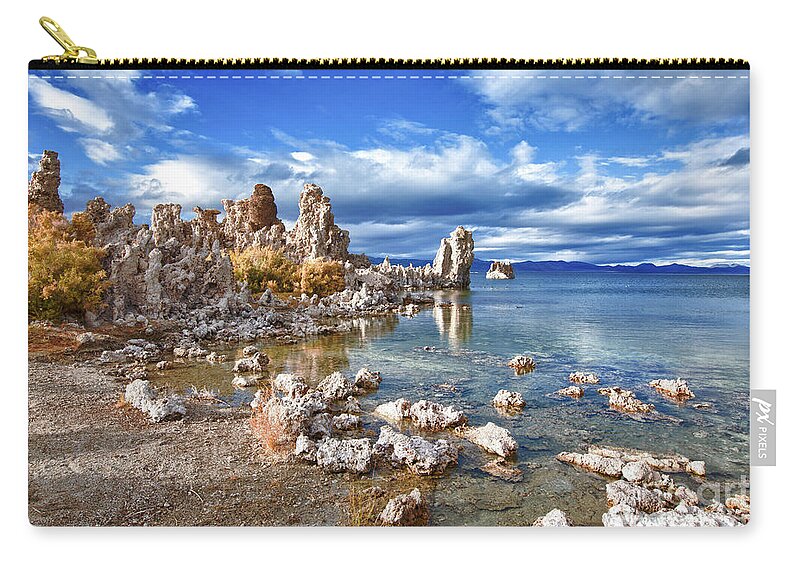 Lakeshore Zip Pouch featuring the photograph Tufas Along South Shore by Mimi Ditchie Photography