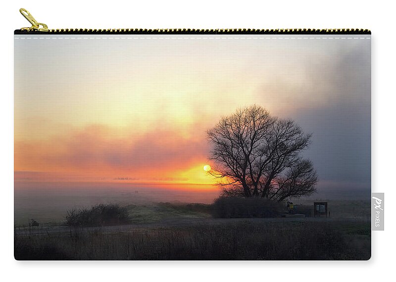California Zip Pouch featuring the photograph Tule Fog Sunrise by Cheryl Strahl