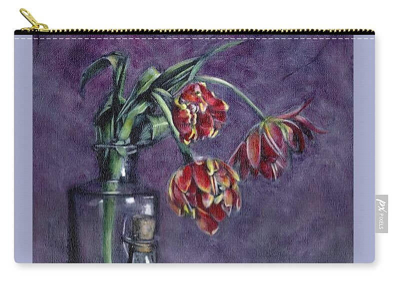 Tulip Carry-all Pouch featuring the painting Tulips and Oranges by John Neeve