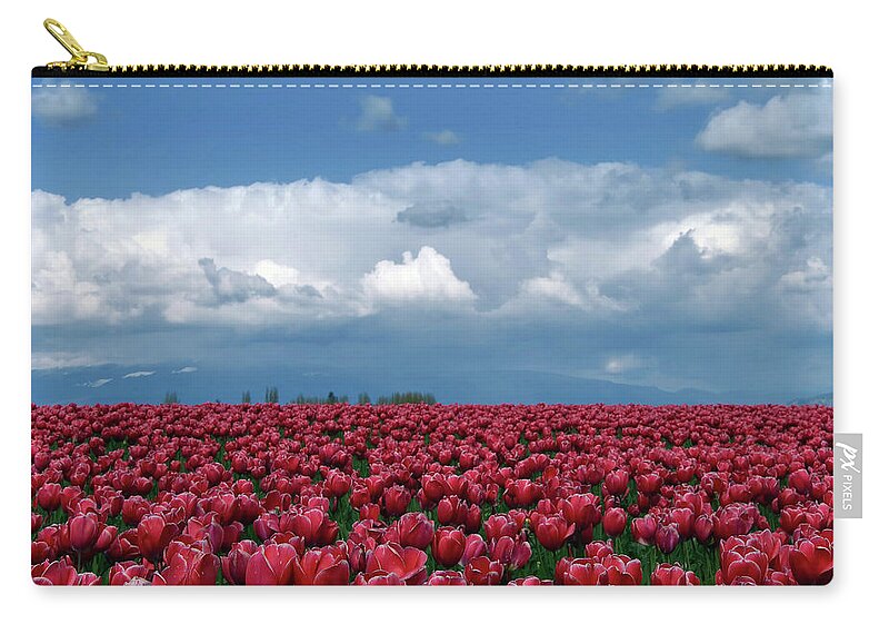 Large Group Of Objects Zip Pouch featuring the photograph Tulips Festival by Simon Yu