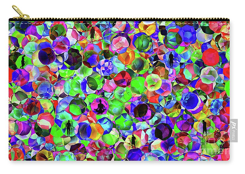 Mindfulness Zip Pouch featuring the digital art Tuning In by Jeff Breiman