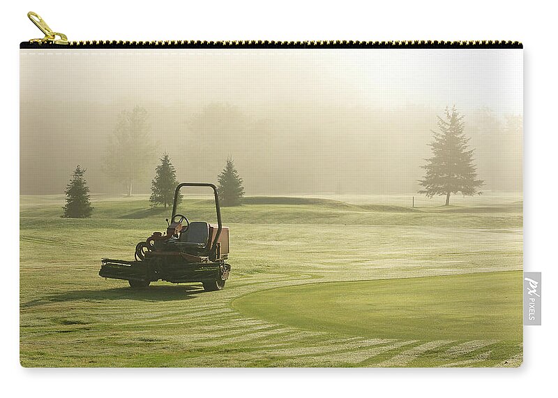 Grass Zip Pouch featuring the photograph Turf Machinery by Cappi Thompson