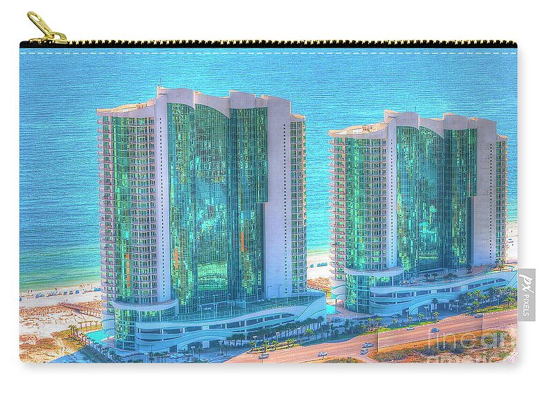 Turquoise Place Zip Pouch featuring the photograph Turquoise Place by Gulf Coast Aerials -
