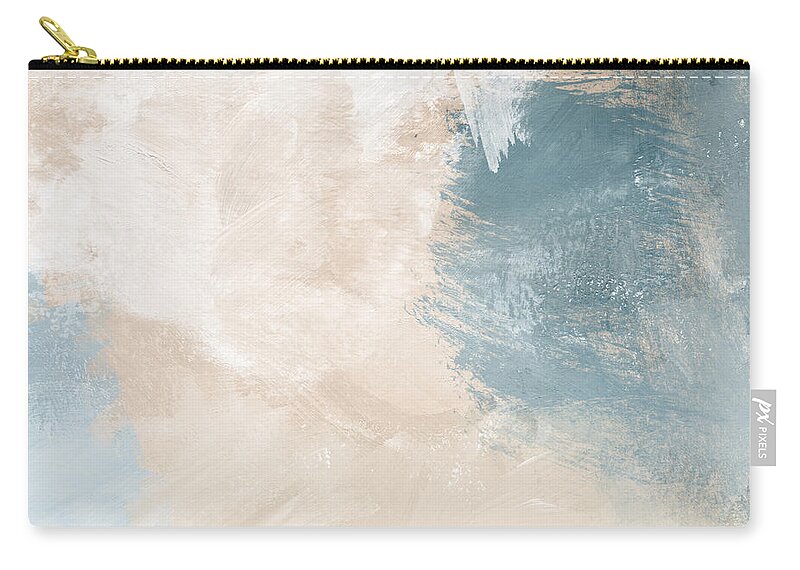 Abstract Zip Pouch featuring the painting Twilight Blue- Art by Linda Woods by Linda Woods