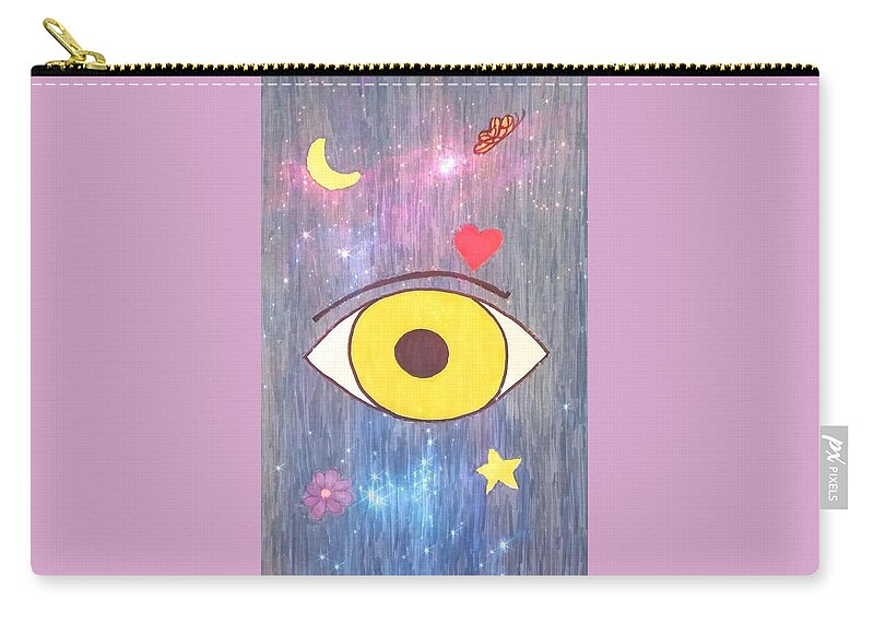  Zip Pouch featuring the mixed media Twilight Focus by SarahJo Hawes