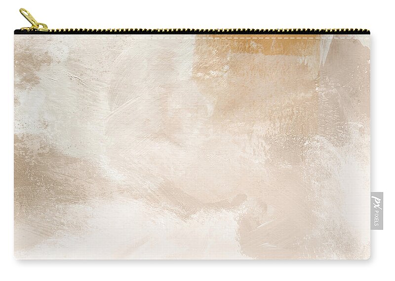 Abstract Zip Pouch featuring the painting Twilight Gold 2- Art by Linda Woods by Linda Woods