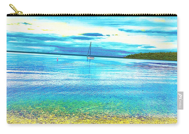 Door County Zip Pouch featuring the photograph Twilight on Lake Michigan by Rod Whyte