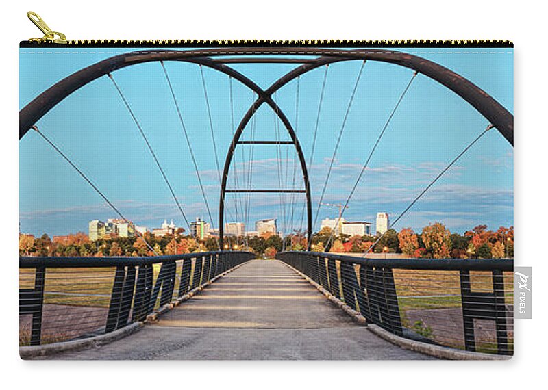City Zip Pouch featuring the photograph Twilight Panorama of Bill Coats Bridge Over Brays Bayou - City of Houston Texas Medical Center by Silvio Ligutti