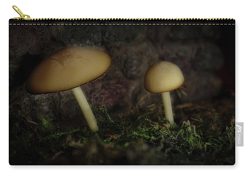 Mushroom Zip Pouch featuring the photograph Twilight Toadstools by Tom Mc Nemar