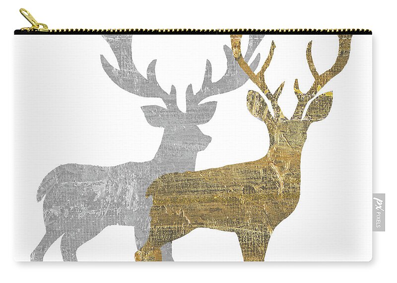 Two Carry-all Pouch featuring the painting Two Holiday Deer by Patricia Pinto