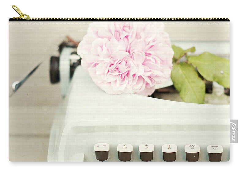 Sweden Zip Pouch featuring the photograph Typewriter And Rose by Karin A Photography