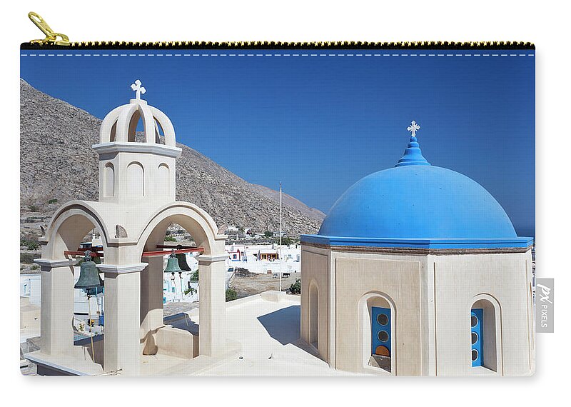 Greek Culture Zip Pouch featuring the photograph Typical Greek Church by Michaelutech