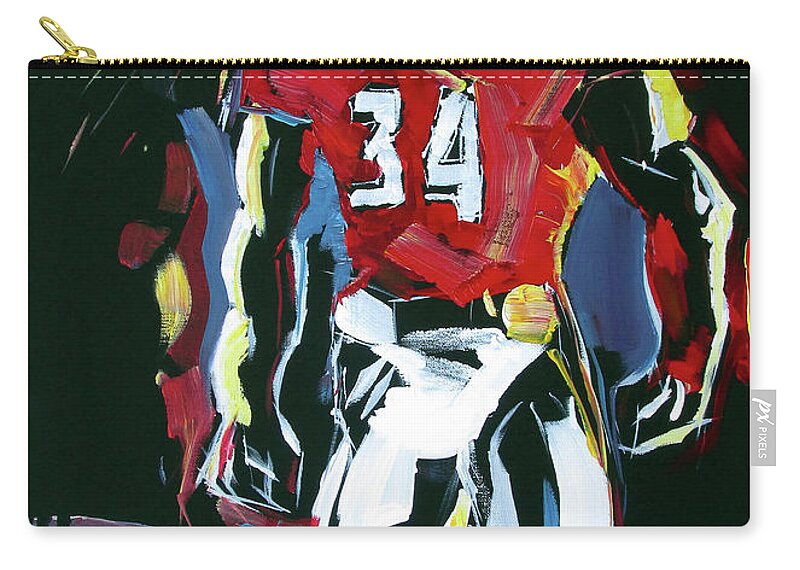 Uga Football Carry-all Pouch featuring the painting UGA number 34 by John Gholson
