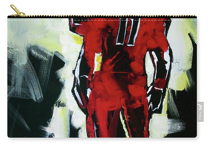 Uga Football Carry-all Pouch featuring the painting UGA Thoughts by John Gholson