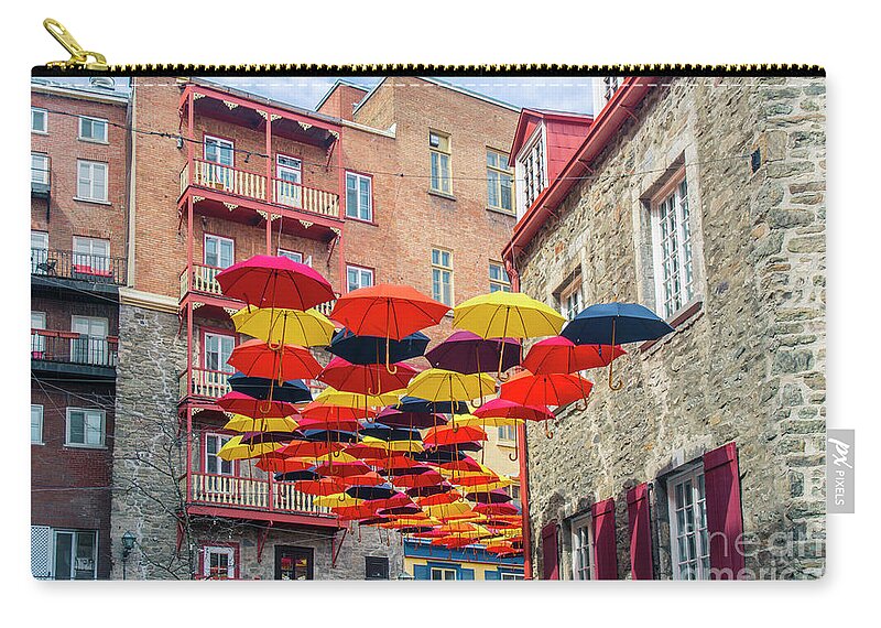 Umbrellas Zip Pouch featuring the photograph Umbrellas by Tim Mulina