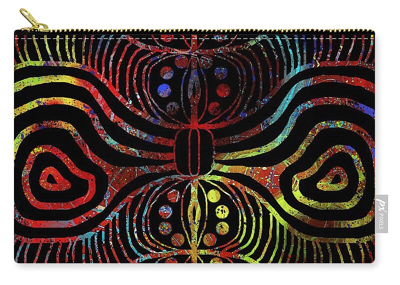 Modern Abstract Zip Pouch featuring the drawing Under the Sea digital Patterns of Life by Joan Stratton