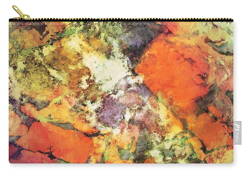 Orange Zip Pouch featuring the digital art Under the surface by Keith Mills