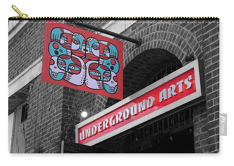 Underground Arts Zip Pouch featuring the photograph Underground Arts by Dark Whimsy