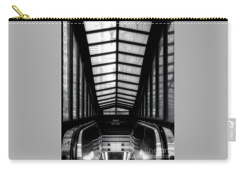 Bnw Zip Pouch featuring the photograph Underground by Izet Kapetanovic