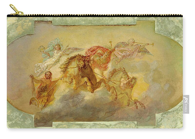  Zip Pouch featuring the drawing Unidentified Ceiling Design by George Herzog