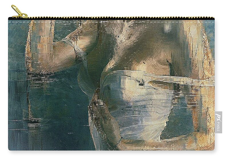 Textured Zip Pouch featuring the mixed media Untamed Desires by Gayle Berry