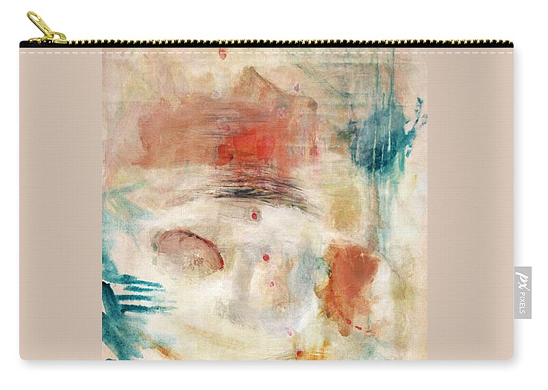 White Zip Pouch featuring the painting Untitled #24 by Janet Zoya