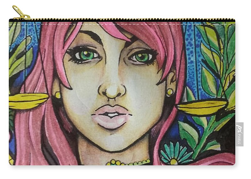 Black Art Zip Pouch featuring the drawing Untitled by Musafiir Salman
