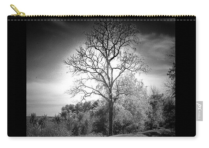Tags: Tree Zip Pouch featuring the digital art Scary Tree by Yuri Lev