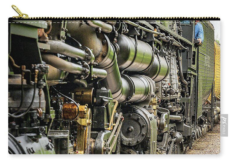 Tourism Zip Pouch featuring the photograph UP Big Boy Engine Profile by Laura Hedien