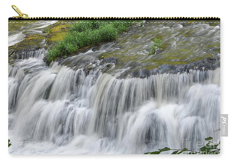 Burgess Falls Zip Pouch featuring the photograph Upper Falls 3 by Phil Perkins