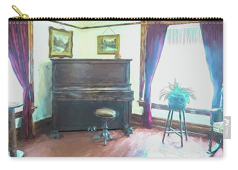 Piano Zip Pouch featuring the photograph Upright Love by Leslie Montgomery
