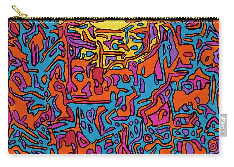 Pink Floyd Psychedelic Zip Pouch featuring the painting Us and Them by Mike Stanko