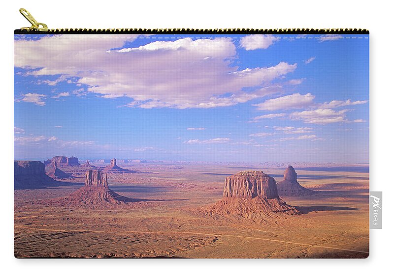 Scenics Zip Pouch featuring the photograph Usa, Arizona, Monument Valley by Visionsofamerica/joe Sohm