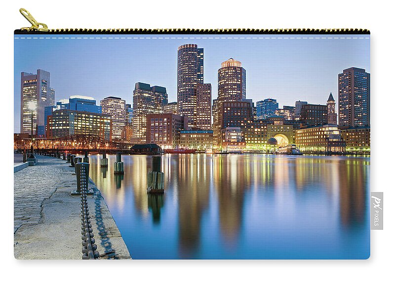 Outdoors Zip Pouch featuring the photograph Usa, Massachusetts, Boston, Financial by Travelpix Ltd