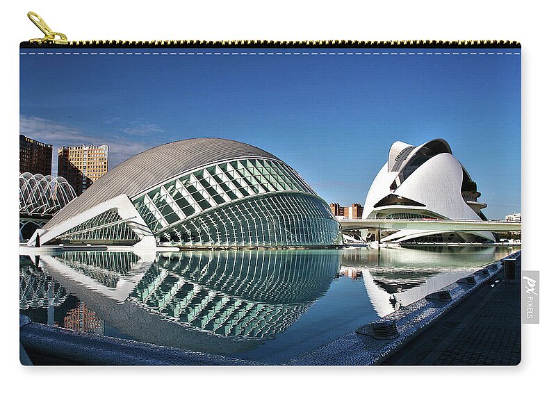 Valencia Zip Pouch featuring the photograph Valencia, Spain - City of Arts and Sciences by Richard Krebs
