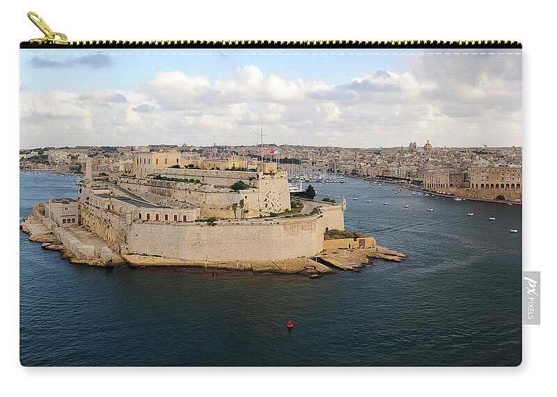 Motorboat Zip Pouch featuring the photograph Valetta Grand Harbor by Majaiva