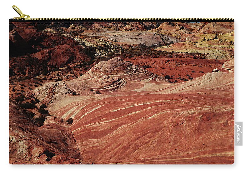 Valley Of Fire Zip Pouch featuring the photograph Valley of Fire 3 by Alan Socolik