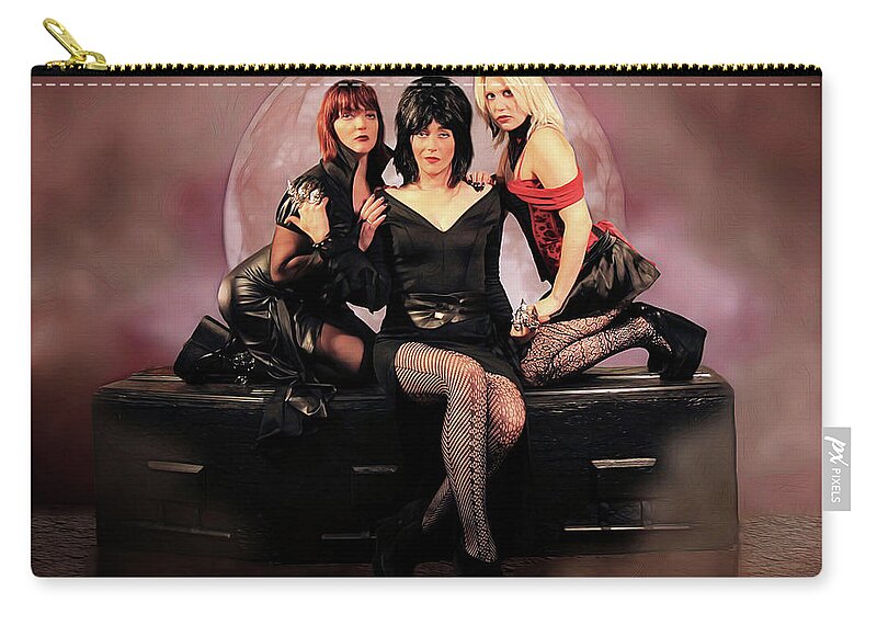 Vampires Zip Pouch featuring the photograph Vampires Under A Full Moon by Jon Volden