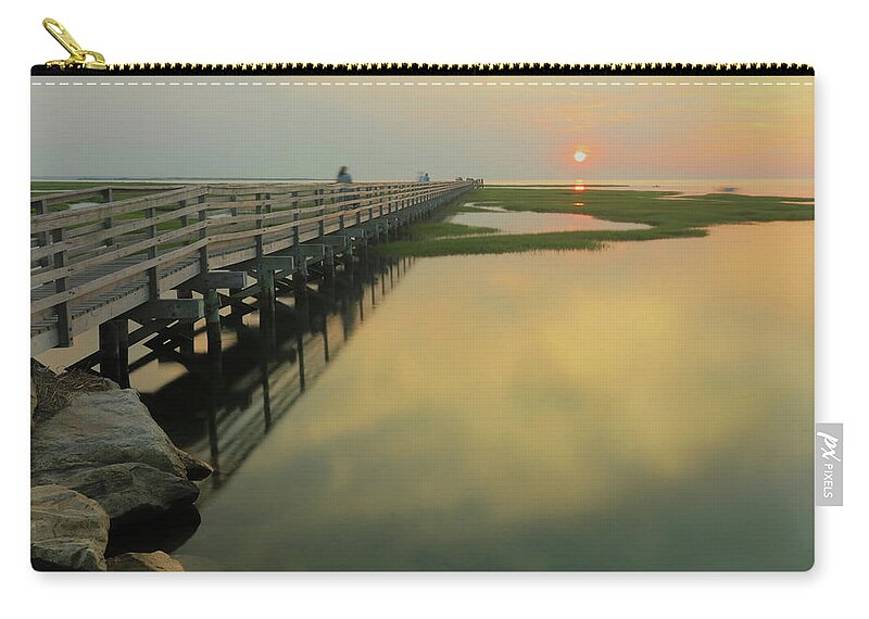 Water Zip Pouch featuring the photograph Vanishing Boardwalk at Gray's Beach 3 by Doolittle Photography and Art