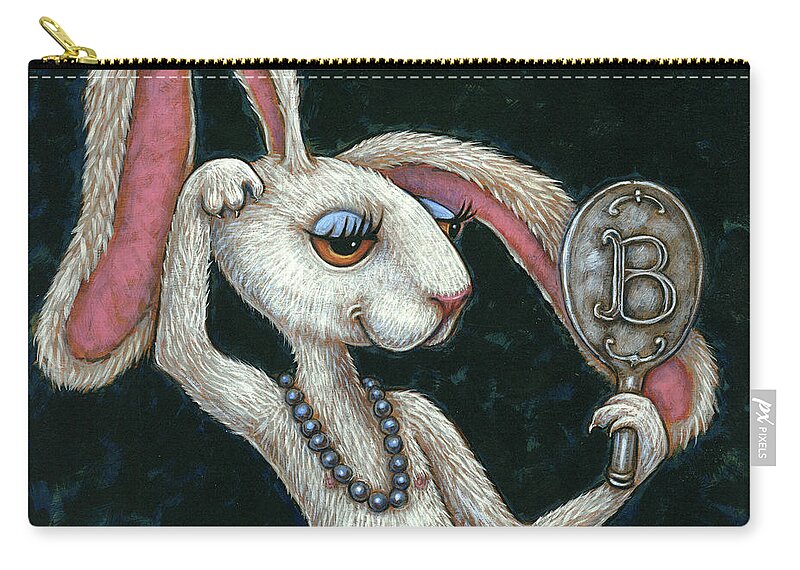 Rabbit Zip Pouch featuring the painting Vanity by Holly Wood