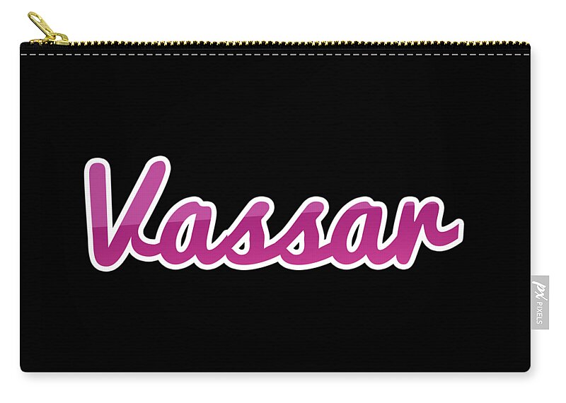 Vassar Zip Pouch featuring the digital art Vassar #Vassar by TintoDesigns
