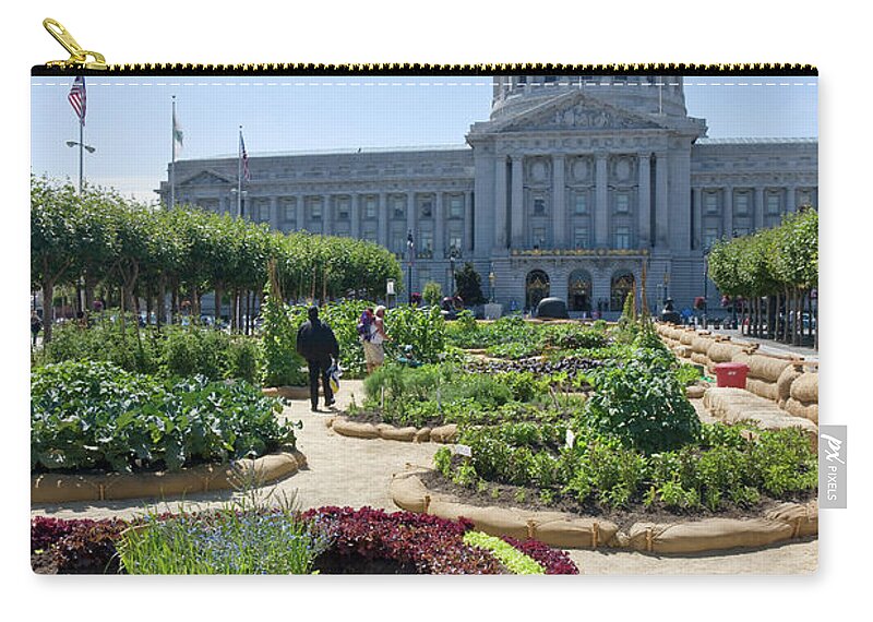 Pole Zip Pouch featuring the photograph Vegetable Display At City Hall In San by David Clapp