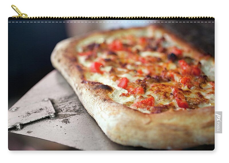 San Francisco Zip Pouch featuring the photograph Vegetarian Pizza by Lara Hata