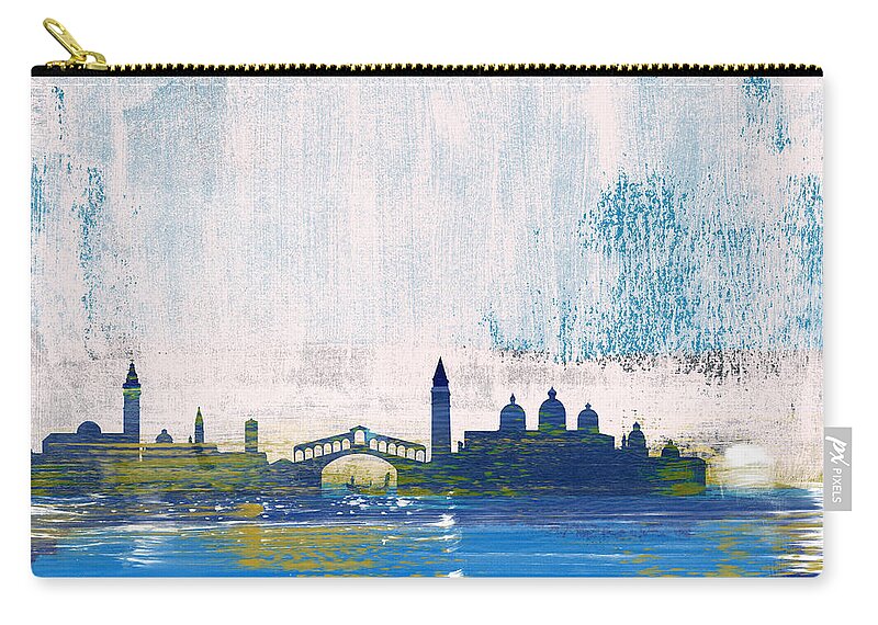 Venice Carry-all Pouch featuring the mixed media Venice Abstract Skyline I by Naxart Studio